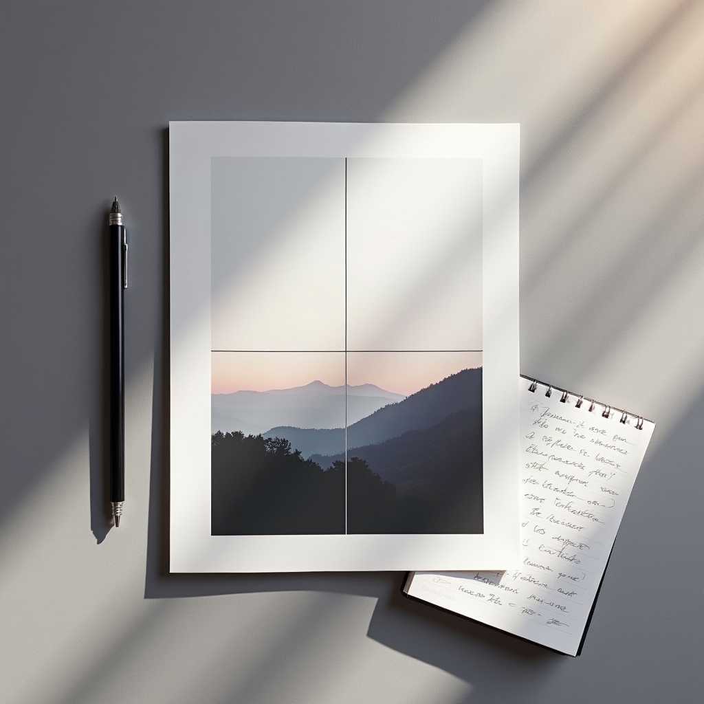 Ilustracja zasady trójpodziału w fotografii